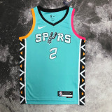 22-23 Sa Spurs LEONARD #2 Green City Edition Top Quality Hot Pressing NBA Jersey