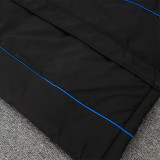 24-25 Cruzeiro Black Hooded Windbreaker Fabric Cotton Coat #G215