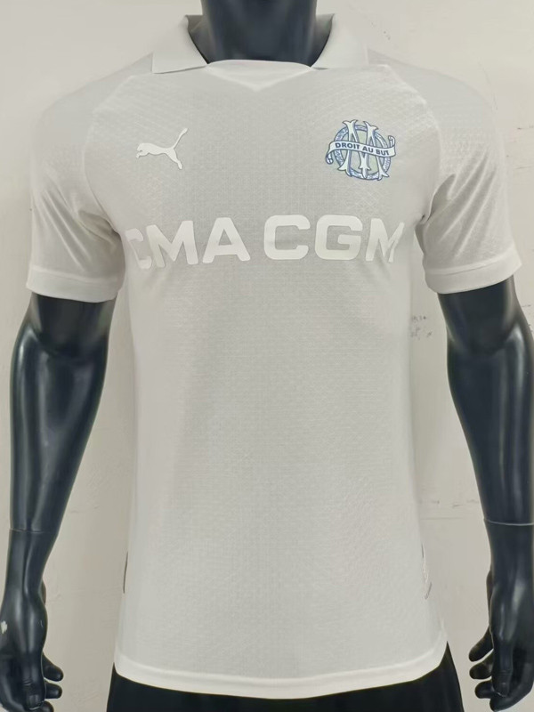 24-25 Marseille White 125th Anniversary Player Version Soccer Jersey