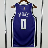 24-25 KINGS MONK #0 Purple Retro Top Quality Hot Pressing NBA Jersey(V领）