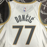 Dallas Maverick DONCIC #77 White 75th Anniversary Top Quality Hot Pressing NBA Jersey