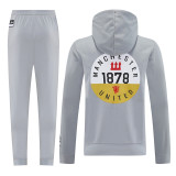 24-25 Man Utd Grey Hoodie Tracksuit (卫衣套装)