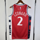 24-25 Clippers LEONARD #2 Red Top Quality Hot Pressing NBA Jersey (Trapeze Edition) 飞人版