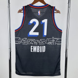 20-21 76ERS EMBIID #21 Black City Edition Top Quality Hot Pressing NBA Jersey