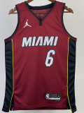 22-23 HEAT JAMES #6 Red Top Quality Hot Pressing NBA Jersey (Trapeze Edition) 飞人版