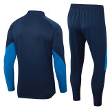 2024 JOM Royal blue Kids Half Pull Tracksuit (童装)(半拉链)