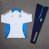 24-25 Italy White Kids Half Pull Tracksuit (童装)(半拉链)