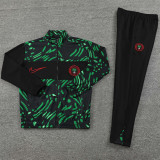 24-25 Nigeria Black Green Jacket Tracksuit #01