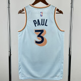 24-25 SA Spurs PAUL #3 Light blue City Edition Top Quality Hot Pressing NBA Jersey