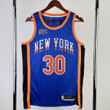 23-24 KNICKS RANDLE #30 Blue City Edition Top Quality Hot Pressing NBA Jersey
