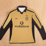 2001-2002 Man Utd 100th Anniversary Double Sided Long Sleeve Retro Soccer Jersey *双面长袖