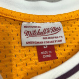 1984-85 LAKERS JOHNSON #32 Yellow Retro Top Quality Hot Pressing NBA Jersey(圆领)