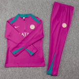 24-25 PSG Rose red Kids Half Pull Tracksuit (童装)(半拉链)
