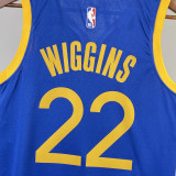 22-23 WARRIORS WIGGINS #22 Blue Top Quality Hot Pressing NBA Jersey (V领)