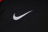 24-25 PSG Black Half Pull Tracksuit (半拉链)(红色领)
