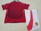 24-25 Man Utd Home Kids Soccer Jersey