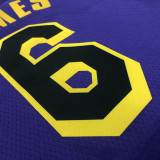 22-23 LAKERS JAMES #6 Purple Top Quality Hot Pressing NBA Jersey (Trapeze Edition)