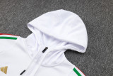 24-25 Italy White Hoodie Half Pull Tracksuit #F596半拉连帽