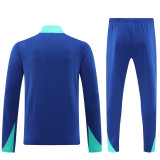 24-25 Brazil Fancy blue Half Pull Tracksuit (半拉链)