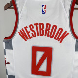 2019-20 ROCKETS WESTBROOK #0 White City Edition Top Quality Hot Pressing NBA Jersey