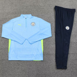 24-25 Man City Light blue Half Pull Tracksuit (半拉链)