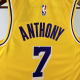 22-23 Lakers ANTHONY #7 Yellow Top Quality Hot Pressing NBA Jersey(圆领)