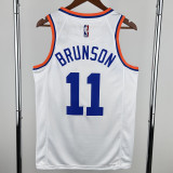 KNICKS BRUNSON #11 White 75th Anniversary Retro NBA Jersey