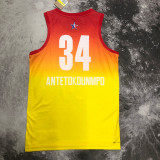 2023 ALL STAR ANTETOKOUNMPO #34 Yellow Top Quality Hot Pressing NBA Jersey (全明星)