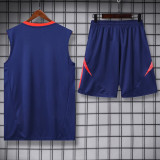 2024 AD Royal blue Tank top and shorts suit