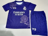 23-24 RMA Y-3 Purple Kids Soccer Jersey (胶标)