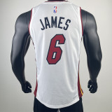 22-23 HEAT JAMES #6 White Top Quality Hot Pressing NBA Jersey (V领）