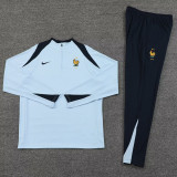 24-25 France Light blue Kids Half Pull Tracksuit (童装)(半拉链)