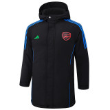 24-25 ARS Black Hooded Windbreaker Fabric Cotton Coat #G193