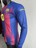 25-26 BAR Red Blue Special Edition Long Sleeve Player Version Soccer Jersey (长袖球员)