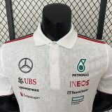 2024 F1 Mercedes White Polo Racing Suit (有领)