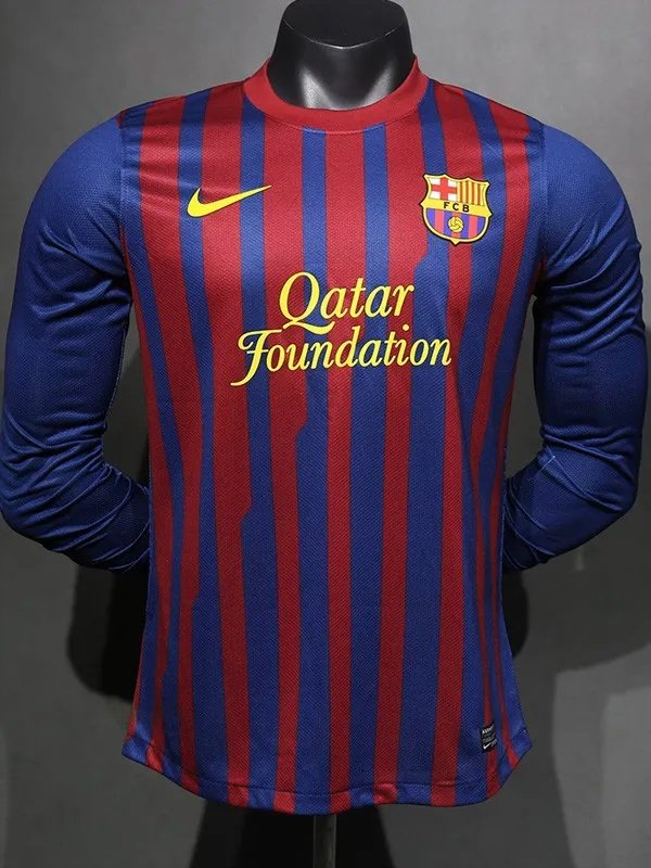 2011-2012 BAR Home Player Version 长袖球员 Long Sleeve Retro Soccer Jersey