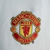 1998 Man Utd White Long Sleeve Retro Soccer Jersey (长袖)