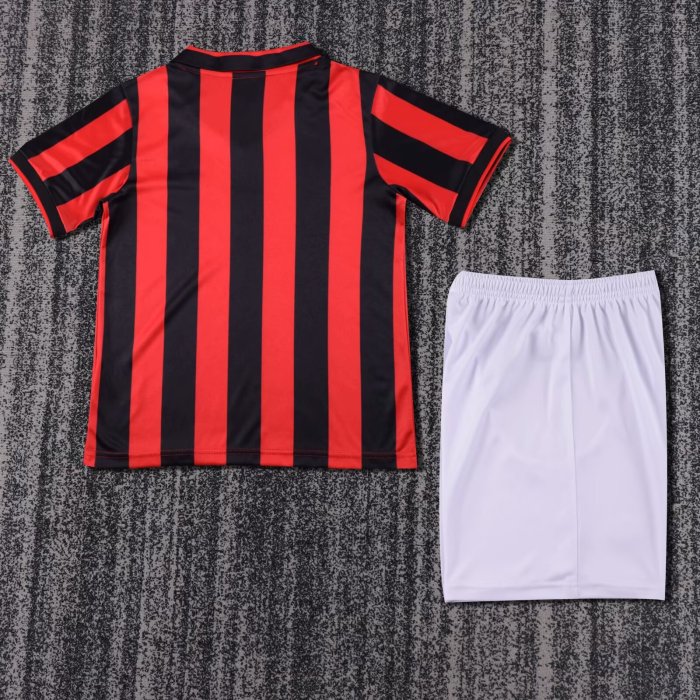 Retro 90/91 AC Milan home kids kit