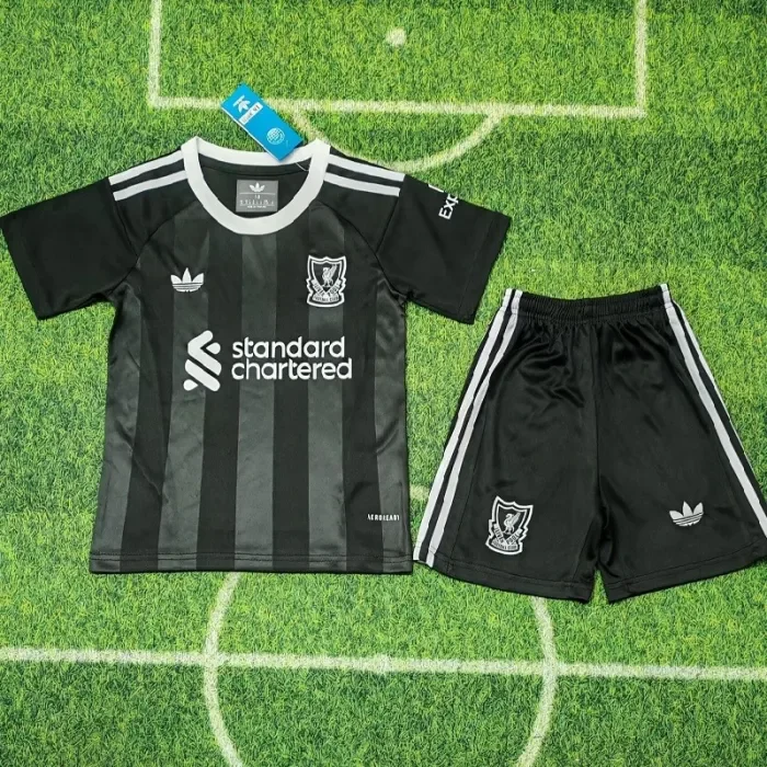 25/26 liverpool black kids kit
