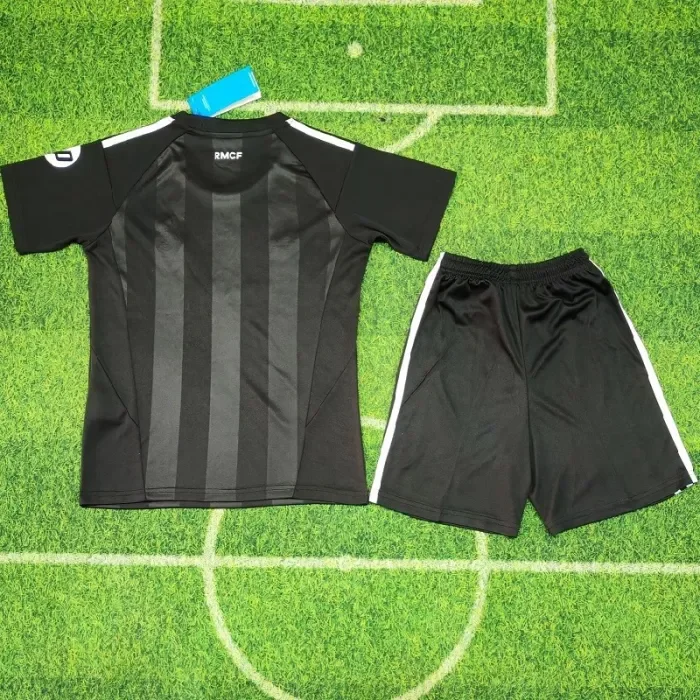 25/26 Real Madrid blue goalkeeper kids kit black