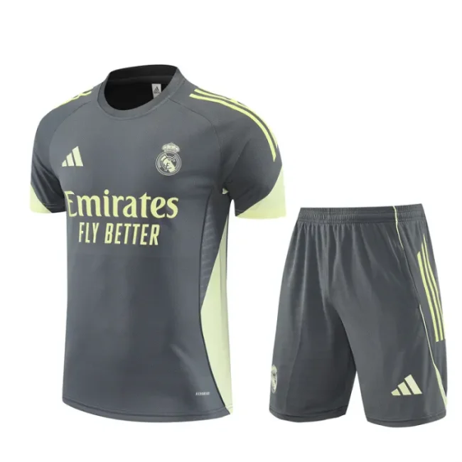 25/26 Real Madrid kids Short sleeve training suit dark grey