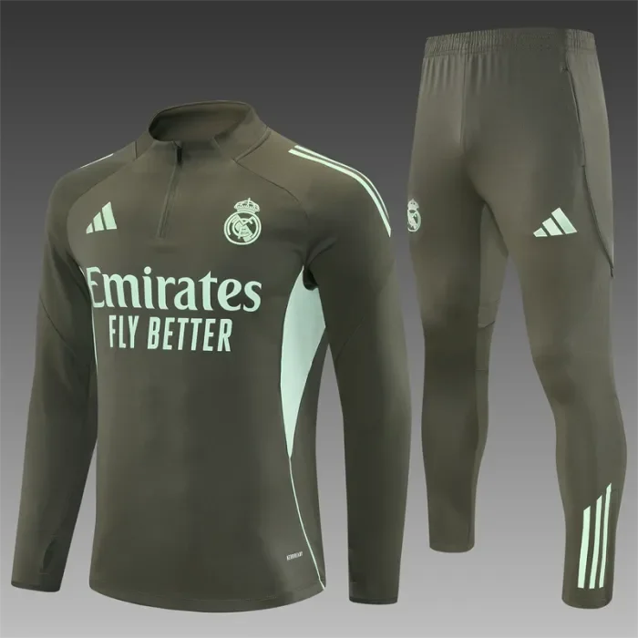 25/26 Real Madrid Adult training suit dark green