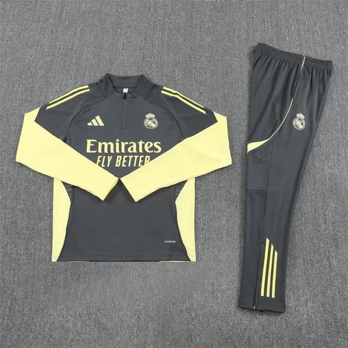 25/26 Real Madrid Adult training suit Yellow gray