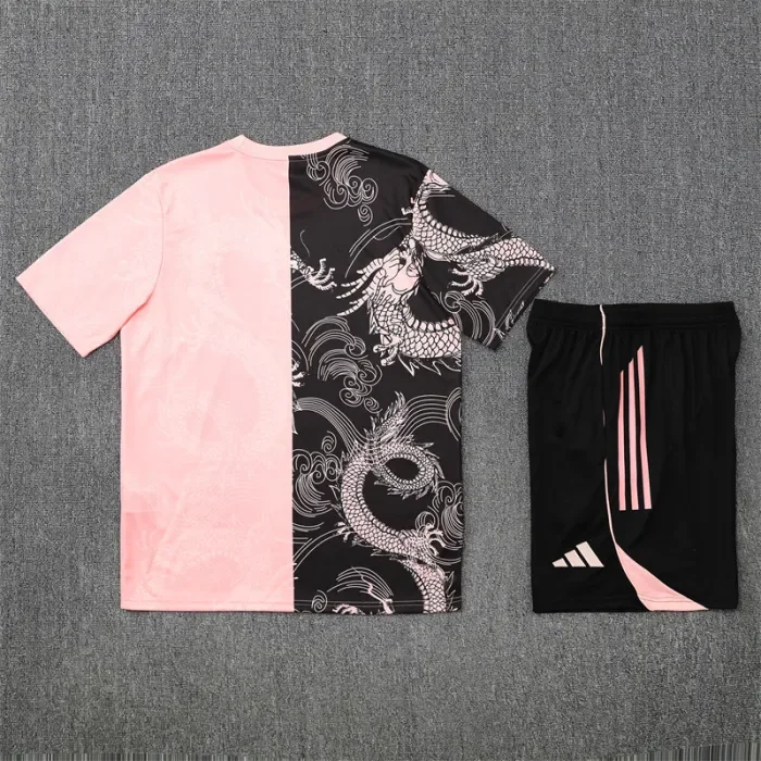 25/26 Real Madrid Short sleeve Adult training suit Pink Black