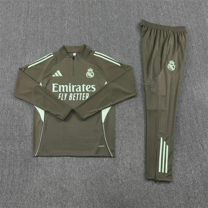 25/26 Real Madrid Adult training suit dark green