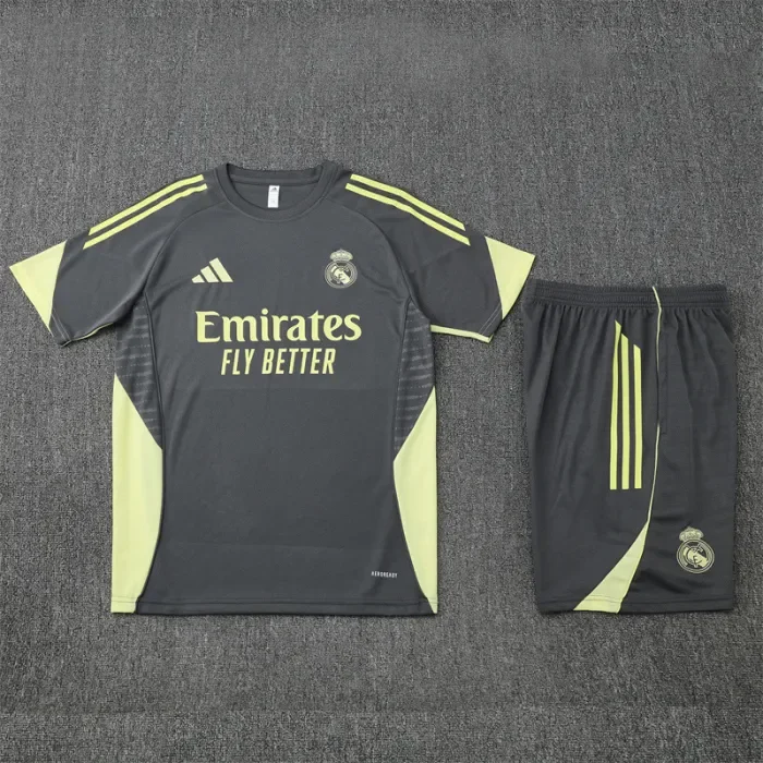 25/26 Real Madrid kids Short sleeve training suit dark grey