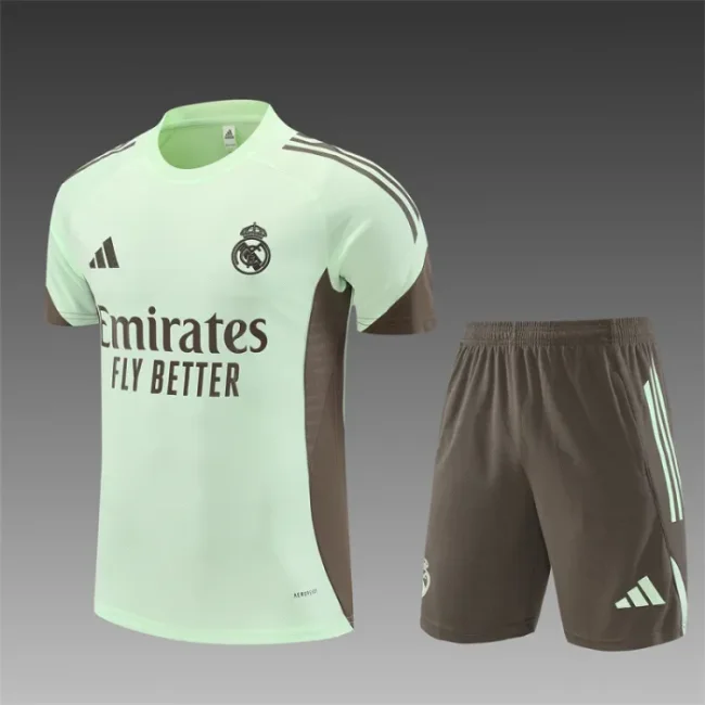 25/26 Real Madrid kids Short sleeve training suit light green