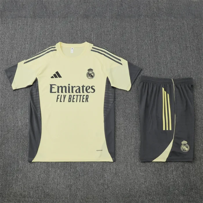 25/26 Real Madrid kids Short sleeve training suit yellow