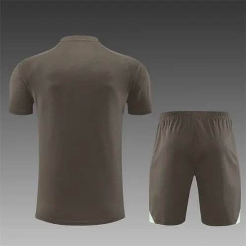 25/26 Real Madrid Short sleeve Adult training suit dark green