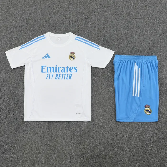 25/26 Real Madrid Short sleeve Adult training suit white